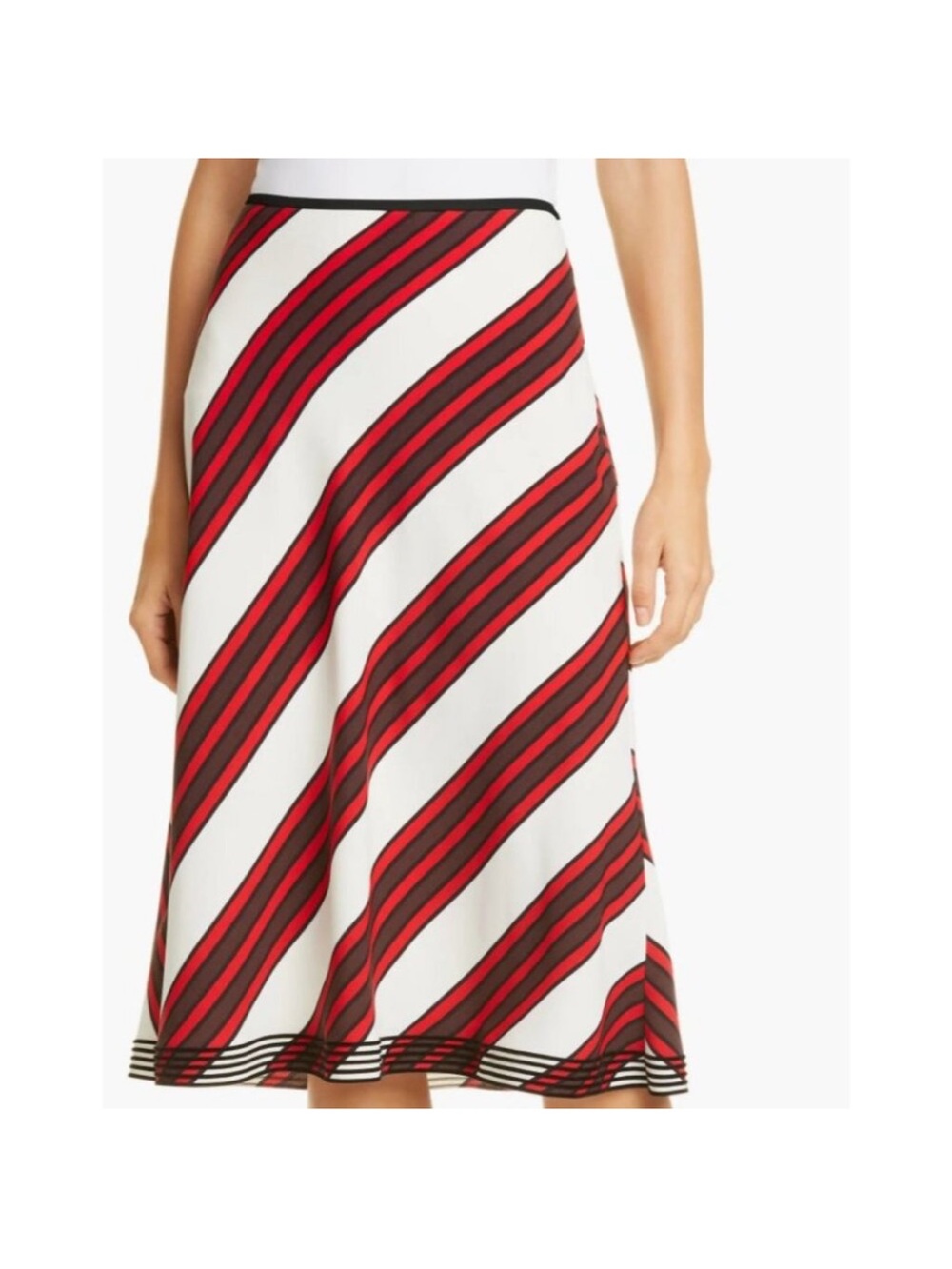 Tory Burch NWT Maverick Stripe Printed A-Line Skirt